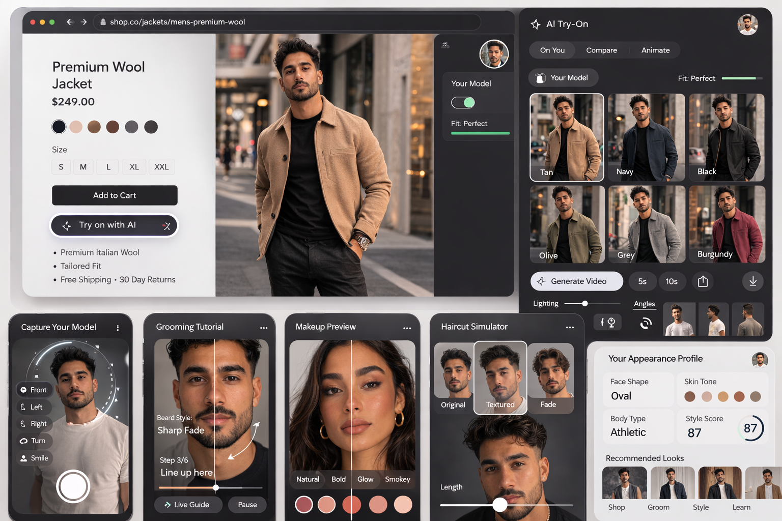 Fashion studio setup suggesting AI-assisted visual overlay and try-on interfaces